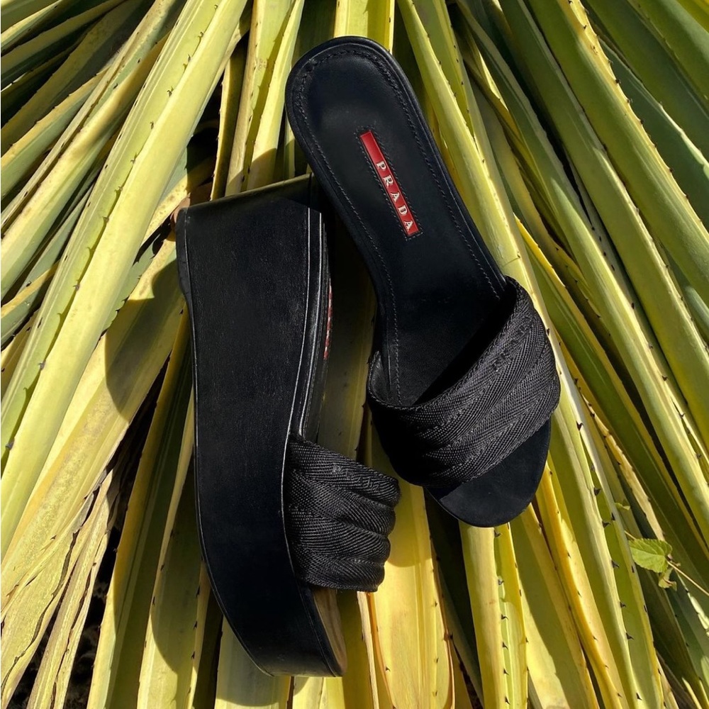 Prada Linea Rossa Platform Slide Sandal